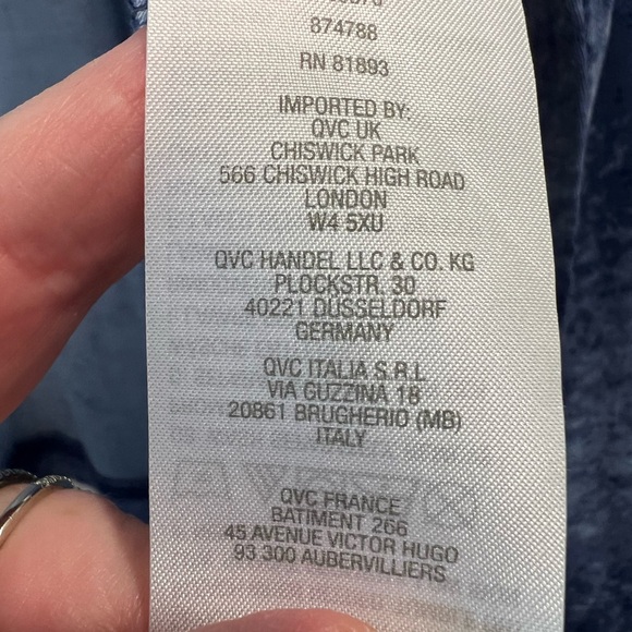 LOGO by Lori Goldstein Blue and Light Blue Spattered Paint Open Cardigan - Picture 5 of 11